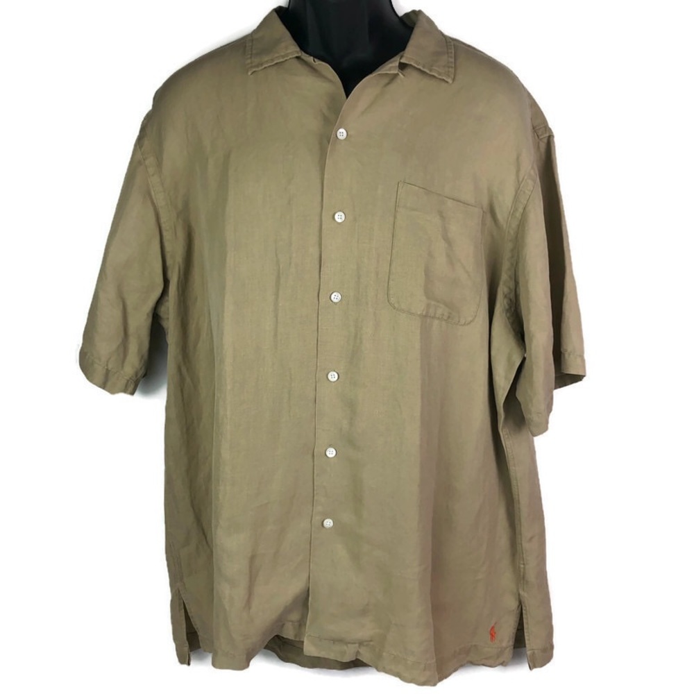 Polo Ralph Lauren Casual Shirt Linen Silk Khaki